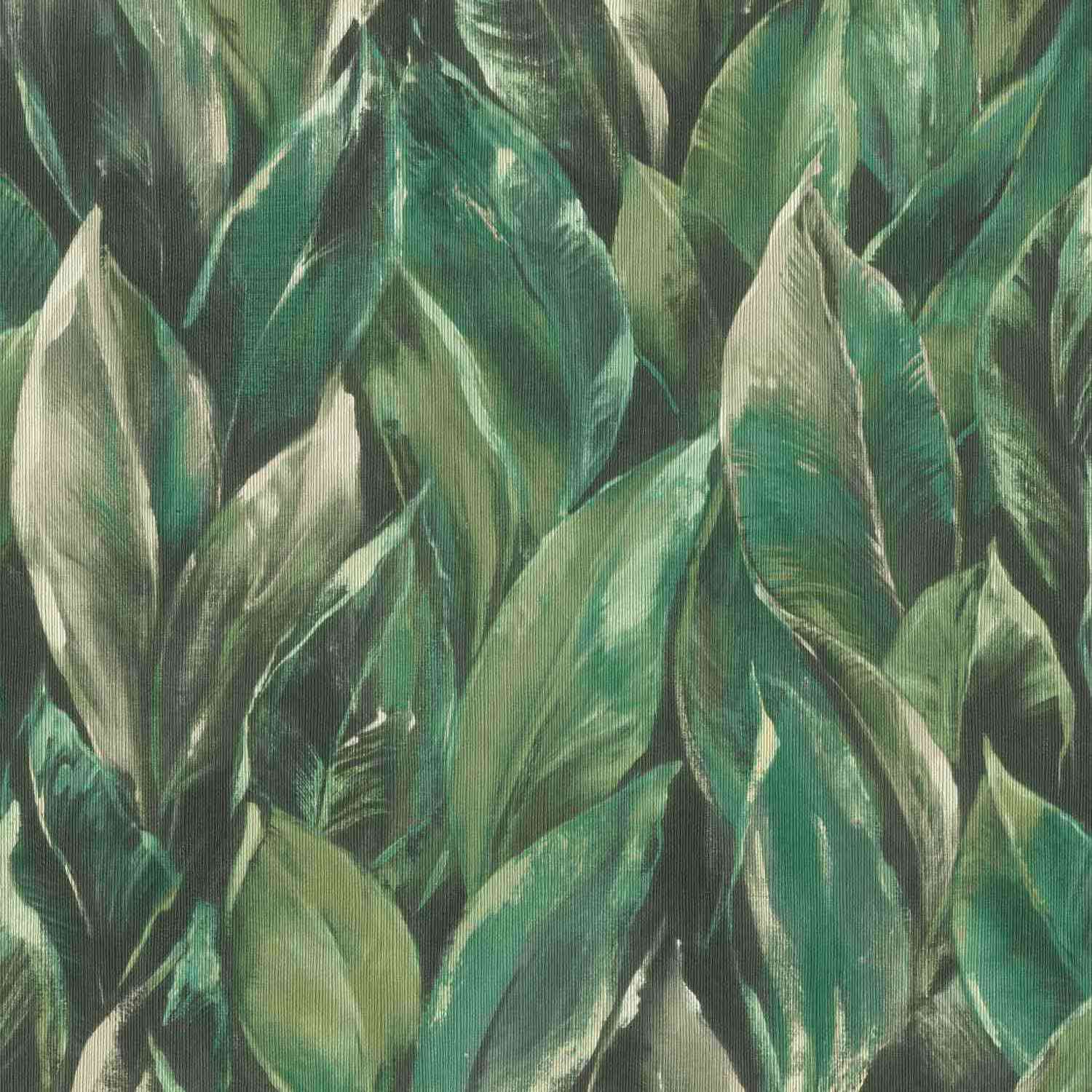 Rasch Curiosity 537345 Papel pintado no tejido Botánico 0,53 x 10,05 m Negro Crema Verde