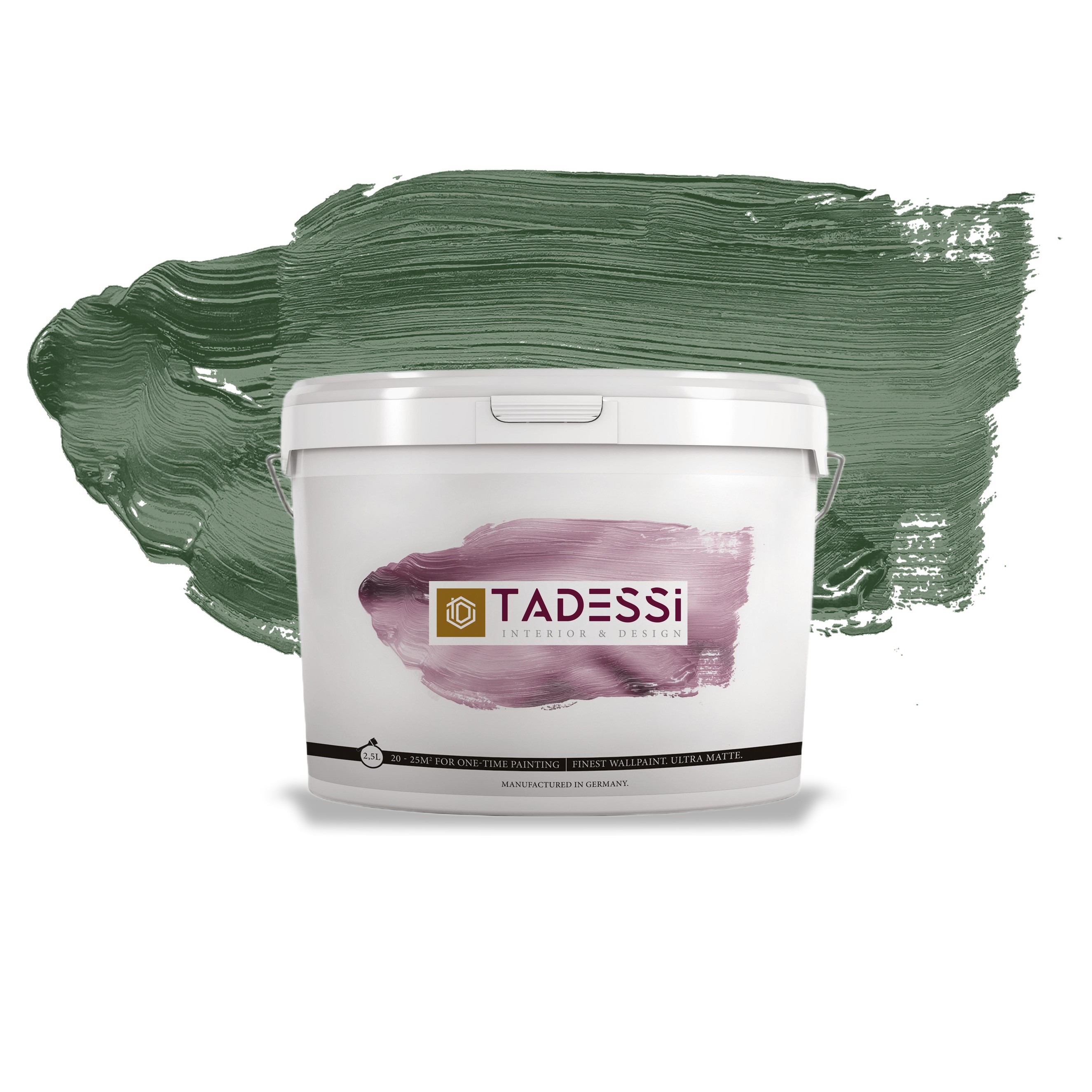 TADESSI Color Vista - Pintura de pared Verde - Verde Bosque - Verde Salvia - Pintura mate de alta calidad para interiores