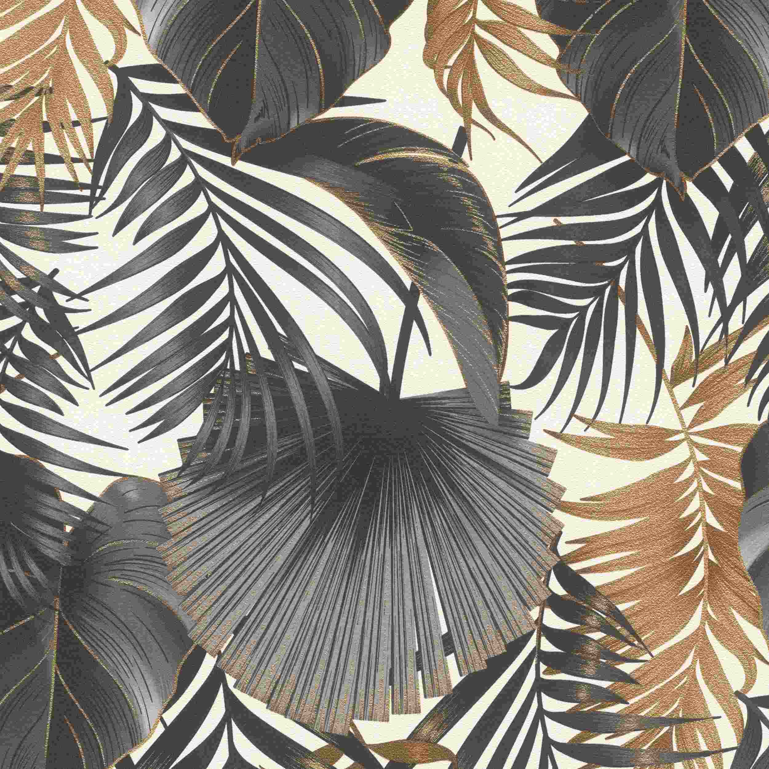 Papel pintado no tejido Rasch Selección 462050 0,53 x 10,05 m Selva Botánica Negra
