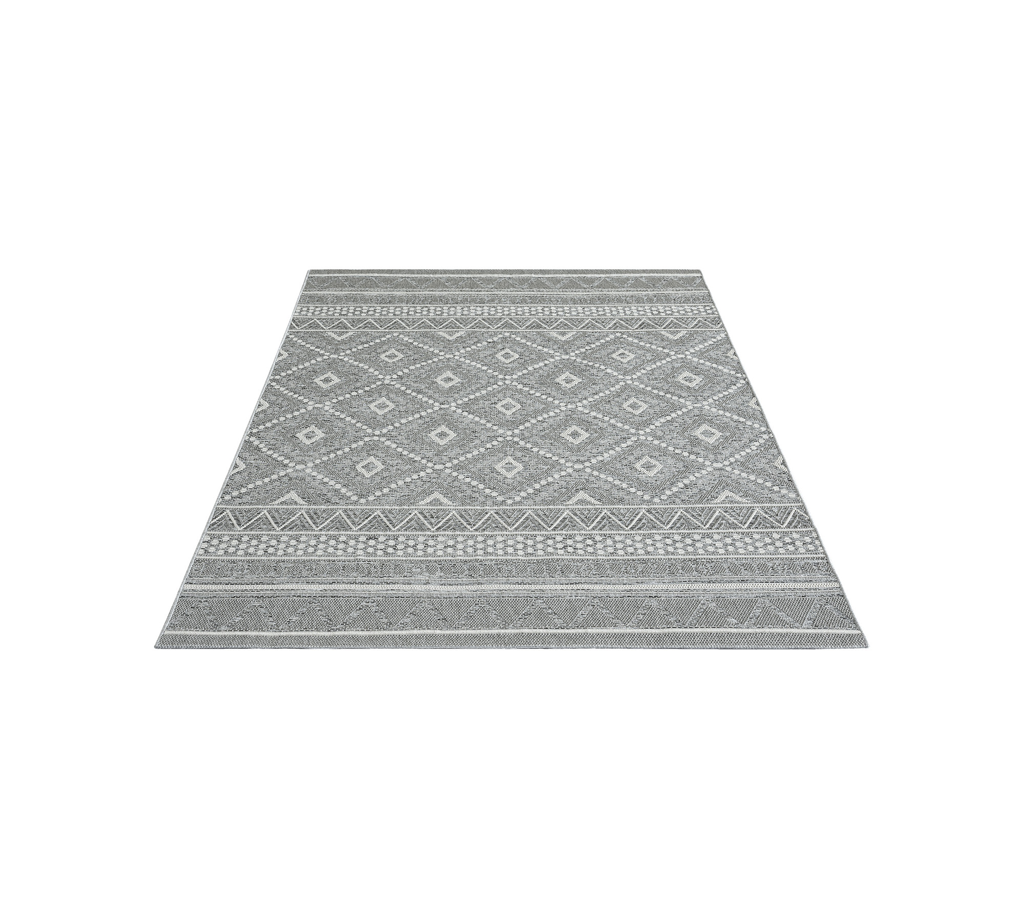 Alfombra rectangular rectangular para terraza, color gris, para interior y exterior, disponible en varios tamaños - FLOORNOVO