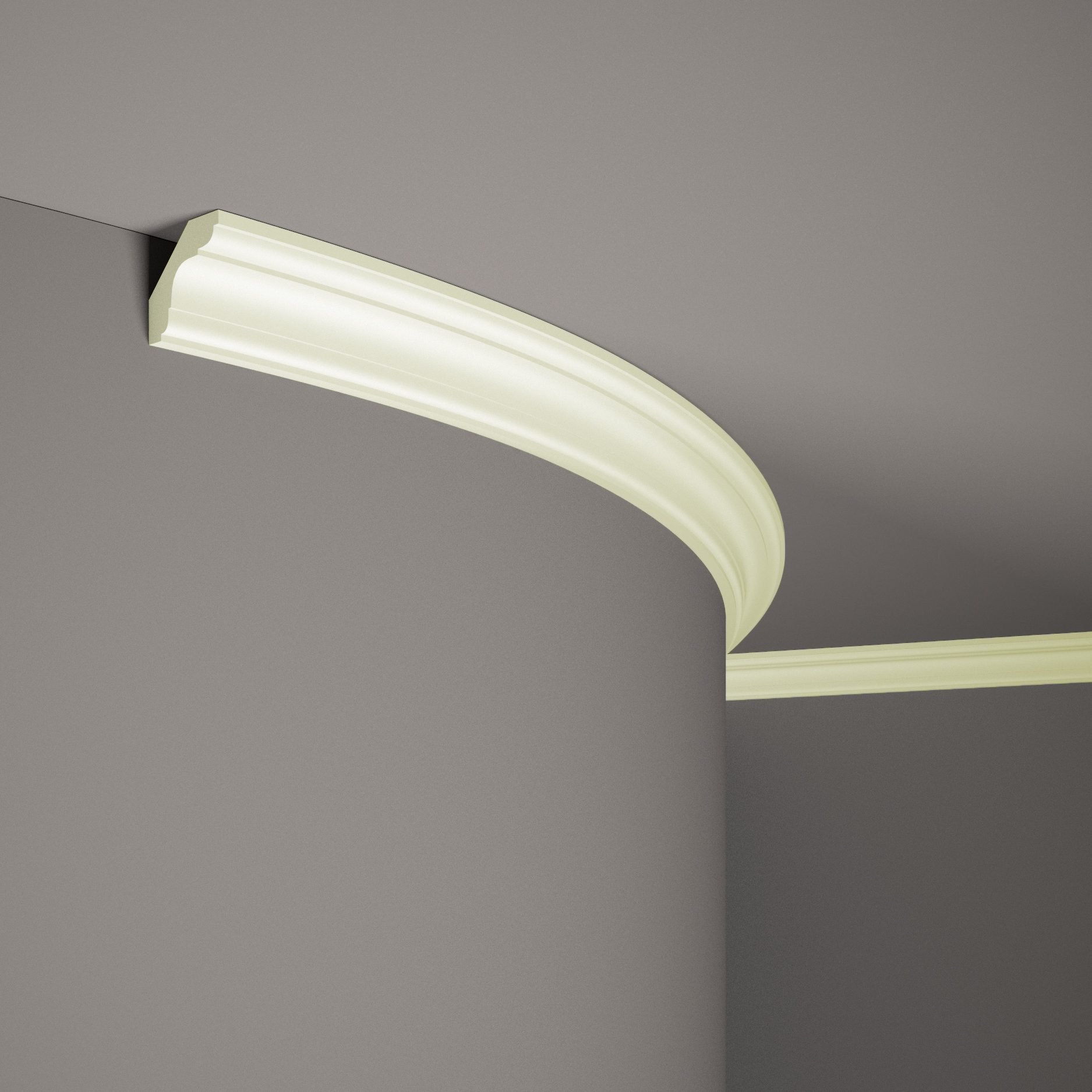 Moldura de techo flexible Mardom MDB112F Profoam 44 x 44 x 2000 mm Moldura de estuco blanca flexible