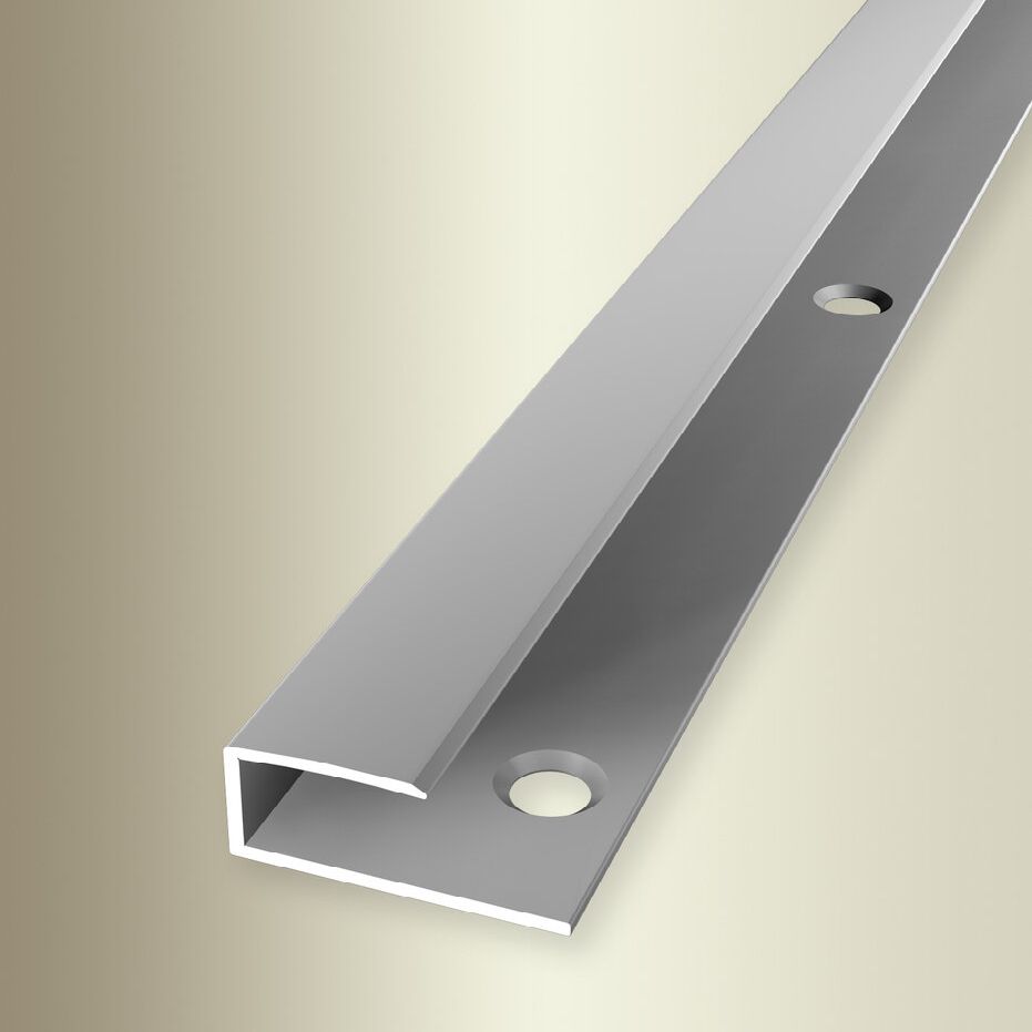 Perfiles de remate y canto Küberit, ancho 23 mm, longitud 2700 mm, altura de canto 6 - 15,5 mm, aluminio anodizado