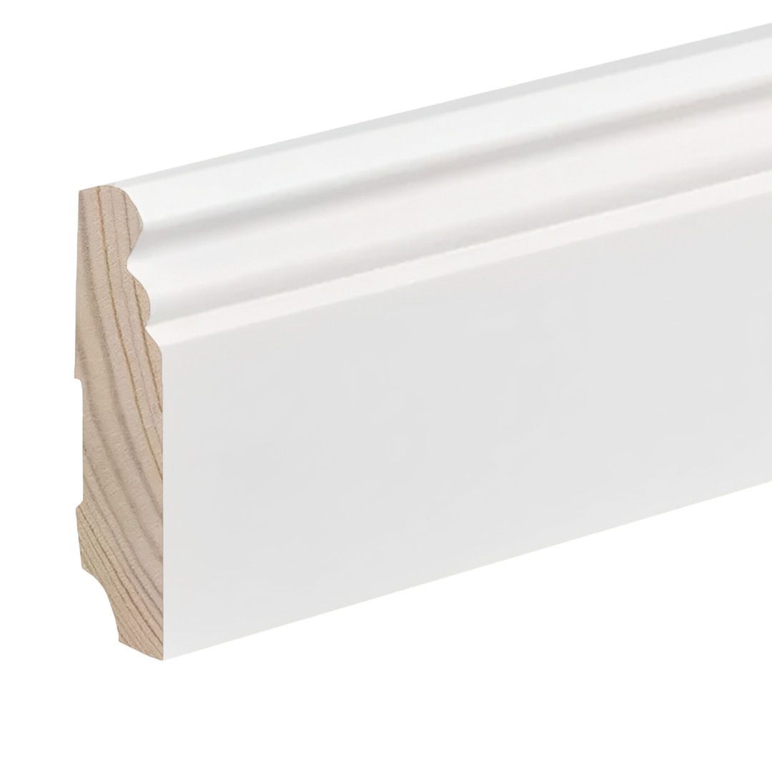 Kosche Rodapié Madera maciza 76801 19 x 96 x 2400 mm Blanco Perfil Berlín