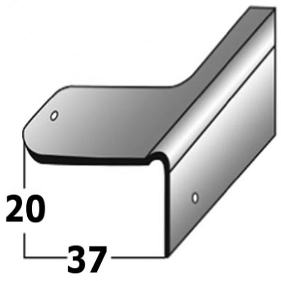 Perfiles de canto y ángulo para escaleras PROVISTON, 20 mm de alto x 37 mm de ancho. Ángulo de reparación para escaleras de madera.