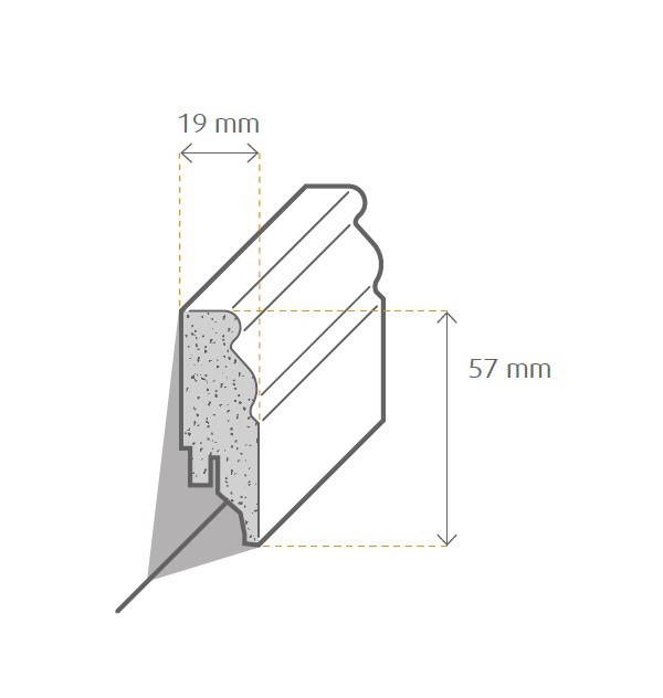 Zeichnung Sockelleiste / Fußleiste / Bodenleiste Cantu-1 (69677)