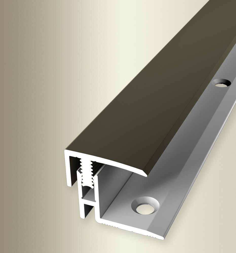 Perfiles de remate y canto PROVISTON, ancho 21 mm, altura de canto 12-17 mm, aluminio anodizado