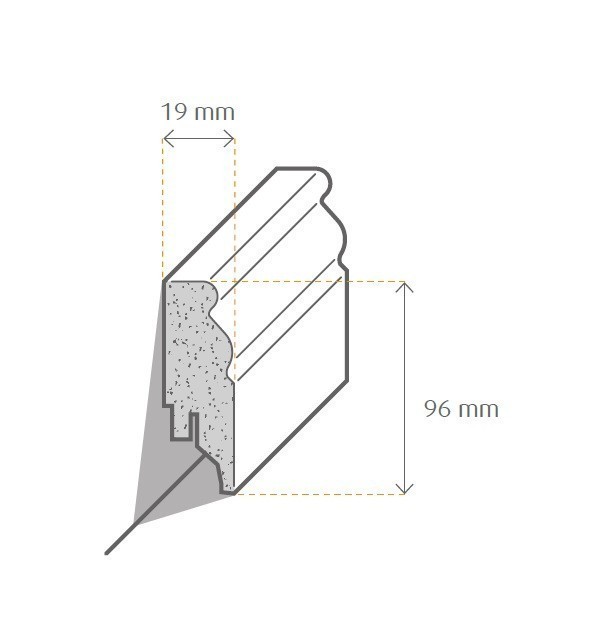 Zeichnung Sockelleiste / Fußleiste / Bodenleiste Cantu-3 (69681)