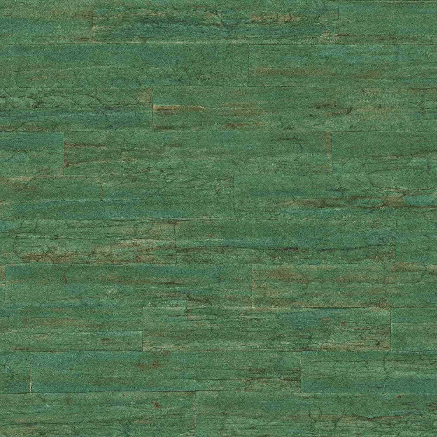 Rasch Curiosity 537048 Papel pintado no tejido Imitación madera 0,53 x 10,05 m Verde