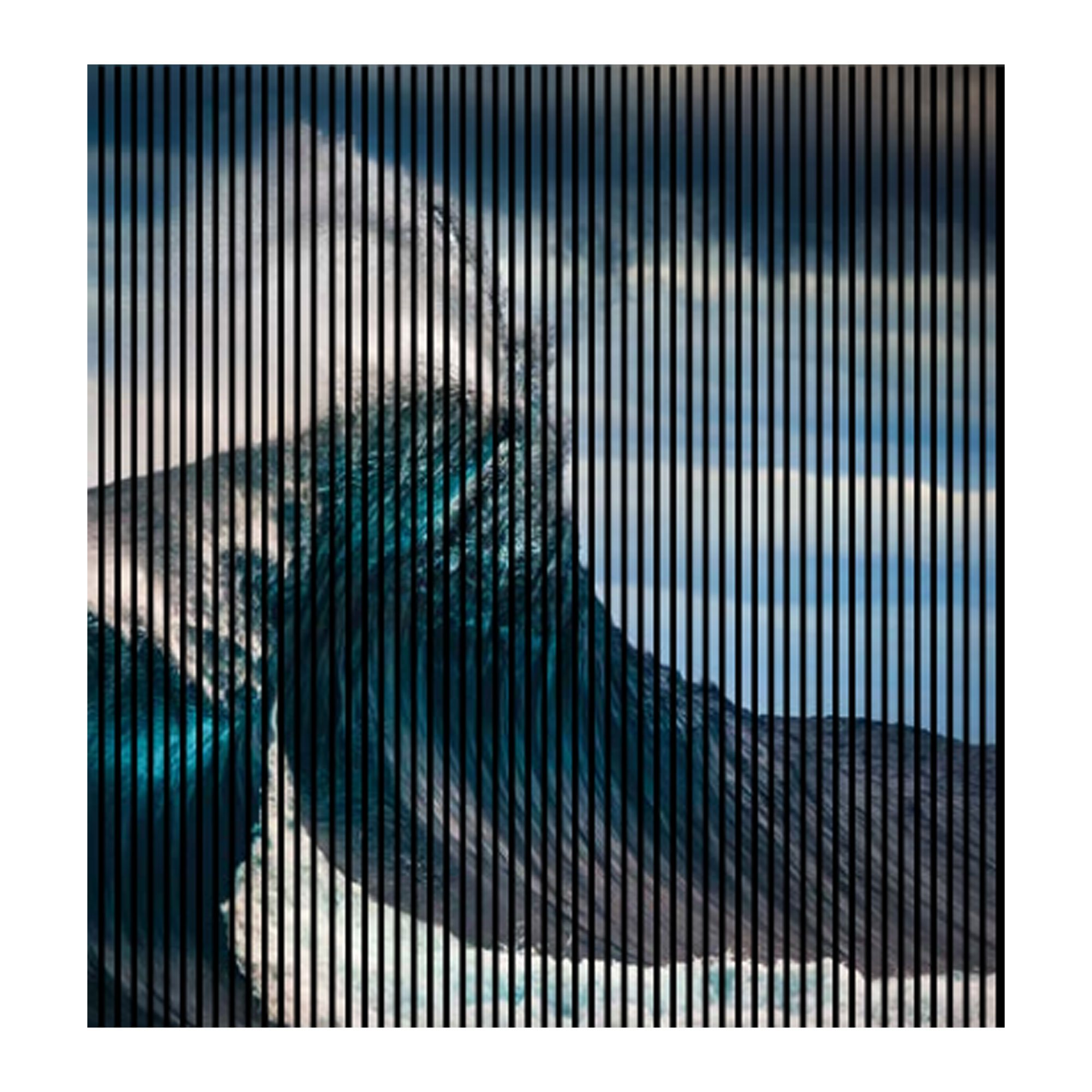 Paneles acústicos con impresión digital Wave Sky, color azul turquesa, en varios tamaños.