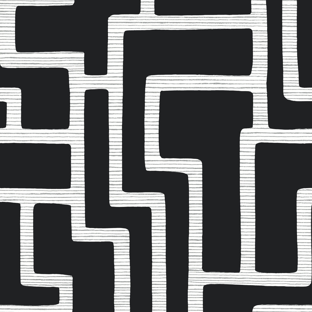 York Wallcoverings Blanco y negro BW3831 Papel pintado Sure Strip Geométrico 0,52 x 10 m