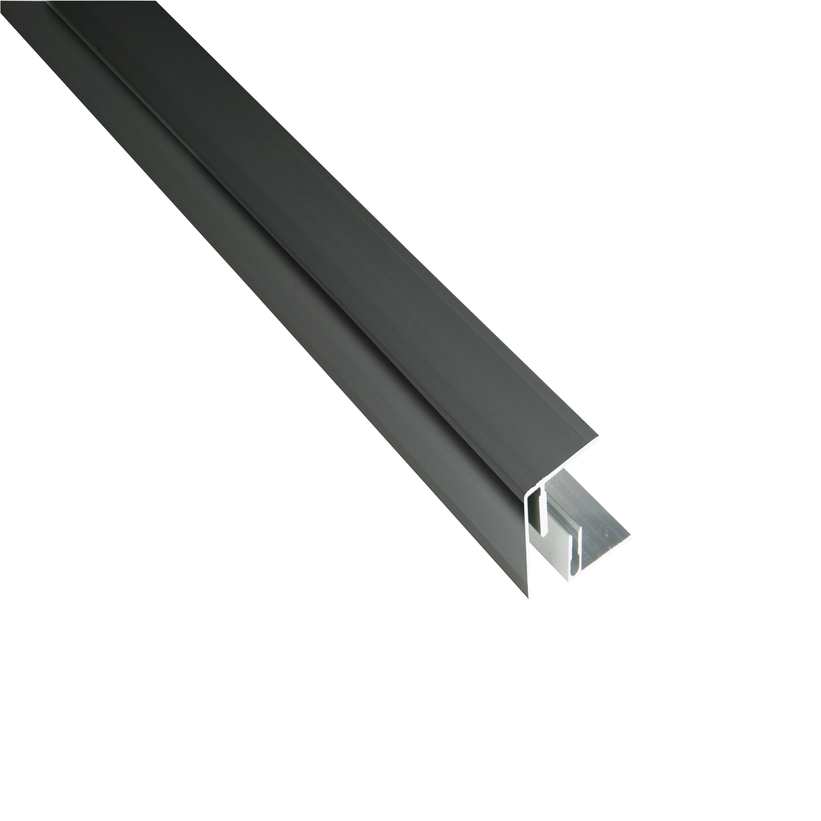 Perfil lateral de aluminio para subestructura de aluminio, incluyendo perfil de fijación de aluminio para tablas de cubierta Kovalex.