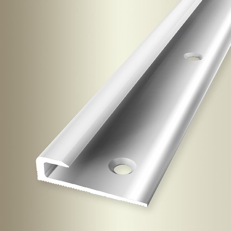 Perfiles de canto y acabado Küberit, 8 mm de alto, 30 mm de ancho, 2500 mm de largo, altura del canto: 5 mm, aluminio anodizado