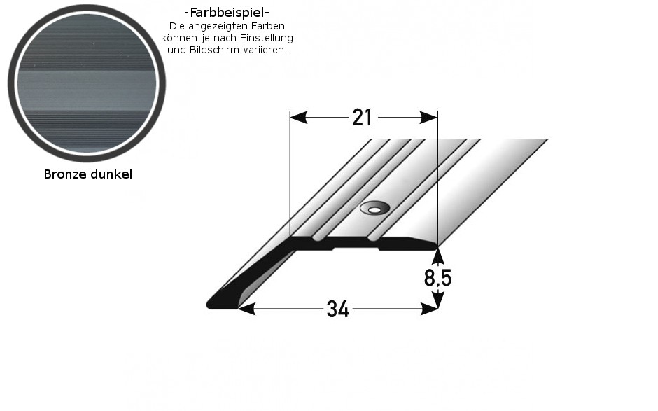 Perfiles de canto y acabado PROVISTON Huntsville Altura 10,3 - 17,3 mm Ancho 47 mm Aluminio anodizado