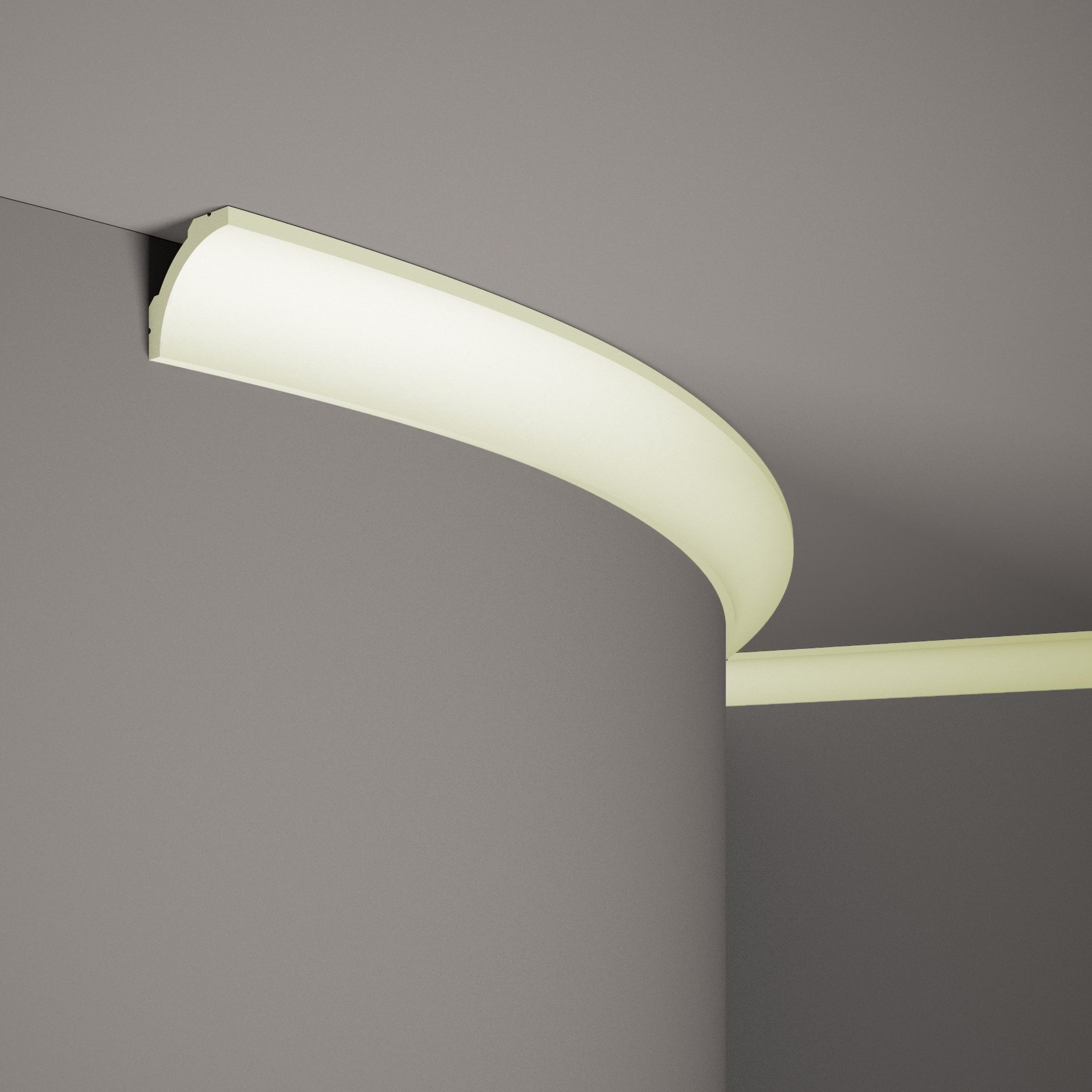 Moldura de techo flexible Mardom MDB210F Profoam 48 x 51 x 2000 mm Moldura de estuco blanca flexible