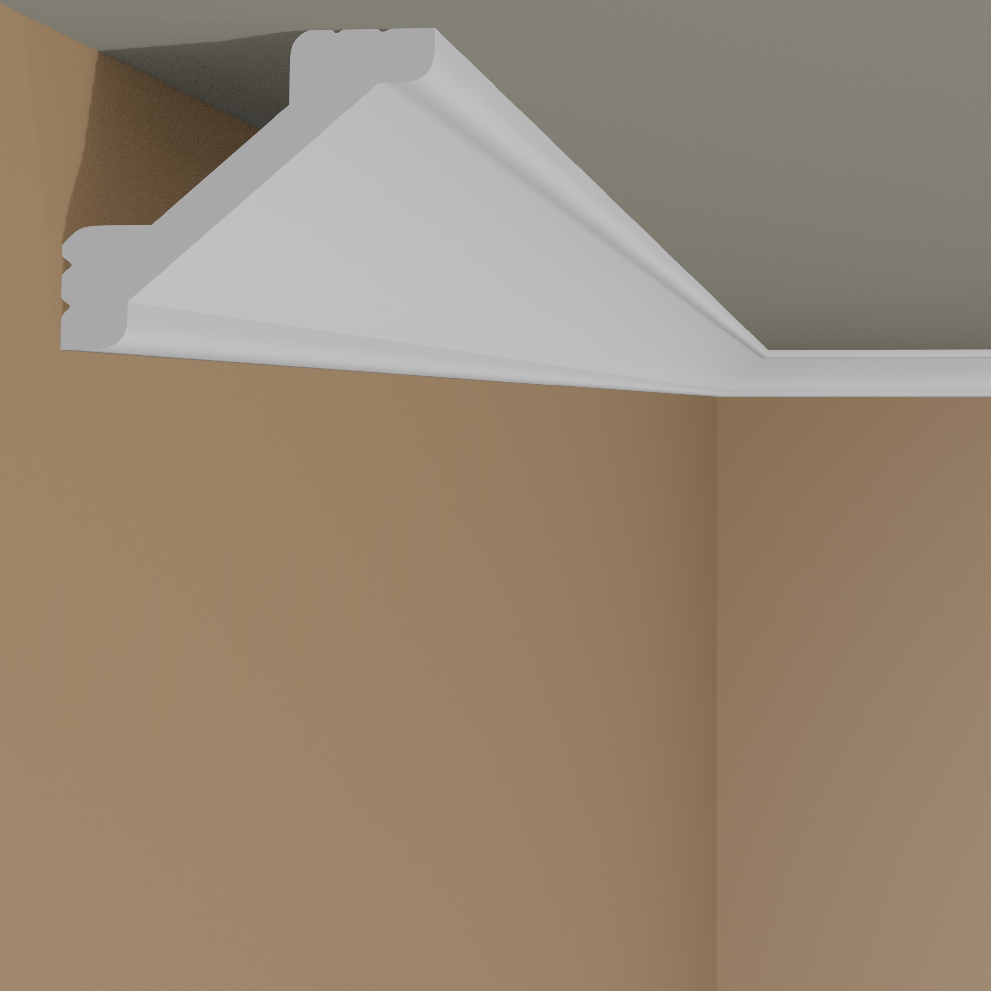 PROVISTON Cornisa "NE368" 50 x 53 x 2000 mm Blanco Moldura de techo Tira de luz LED Moderno