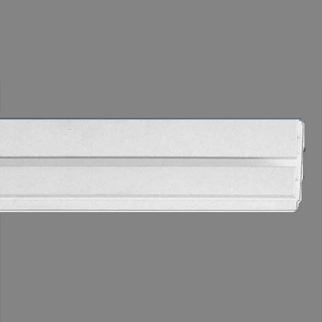 Wiesemann Riel para cortinas Riel simple Plástico 16 x 36 x 1500 mm Barra para cortinas Blanco