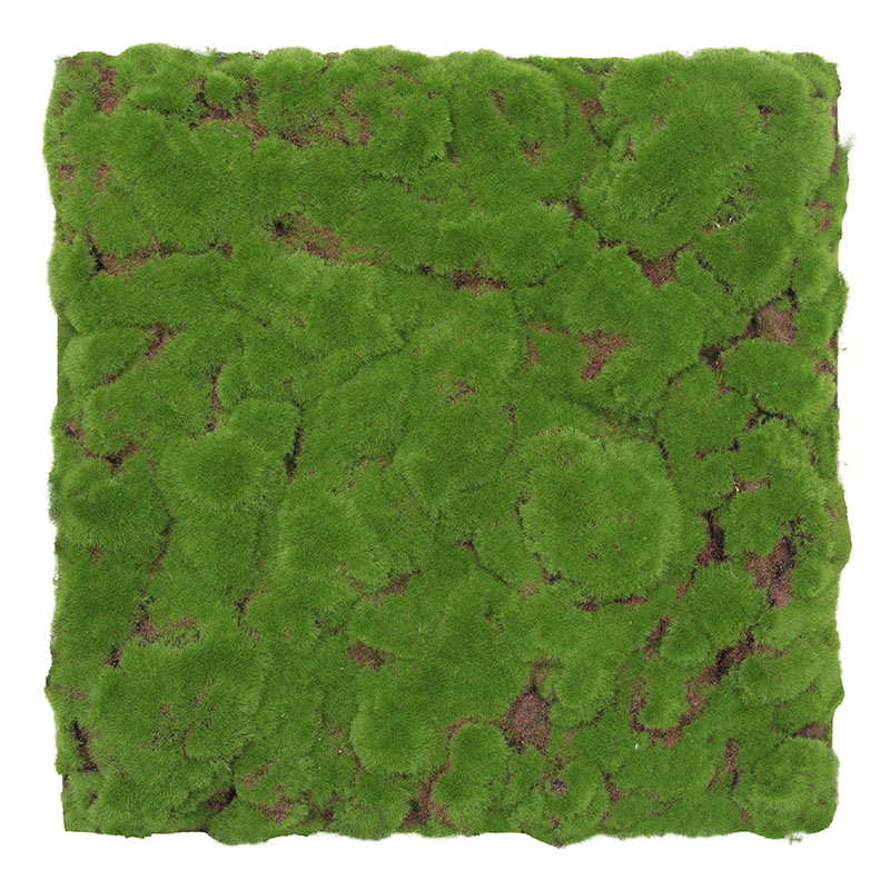 Panel acústico modular JANGAL de 520 x 520 x 30 mm, color verde bosque, diseño a granel, pared vegetal de musgo