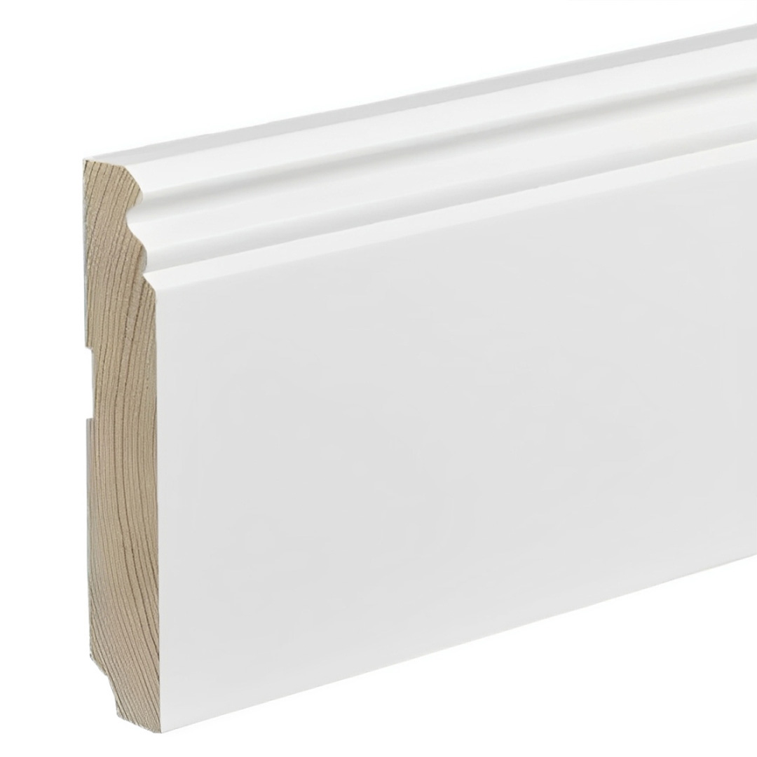 Kosche Rodapié Madera maciza 76802 19 x 120 x 2400 mm Blanco Perfil Berlín