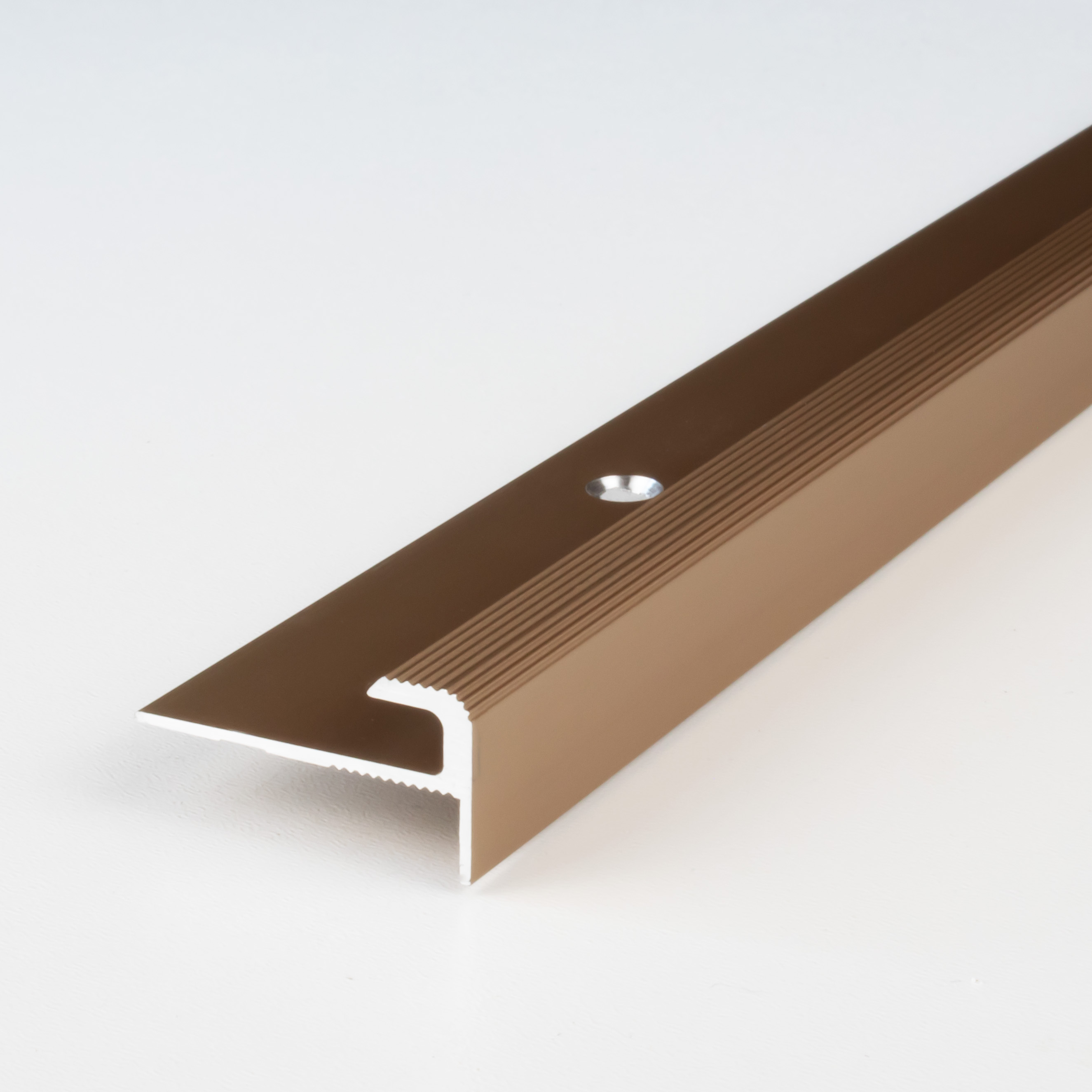 Perfil final PROVISTON, altura 12 mm, ancho 28 mm, altura del borde 5 mm, perfil de borde de aluminio