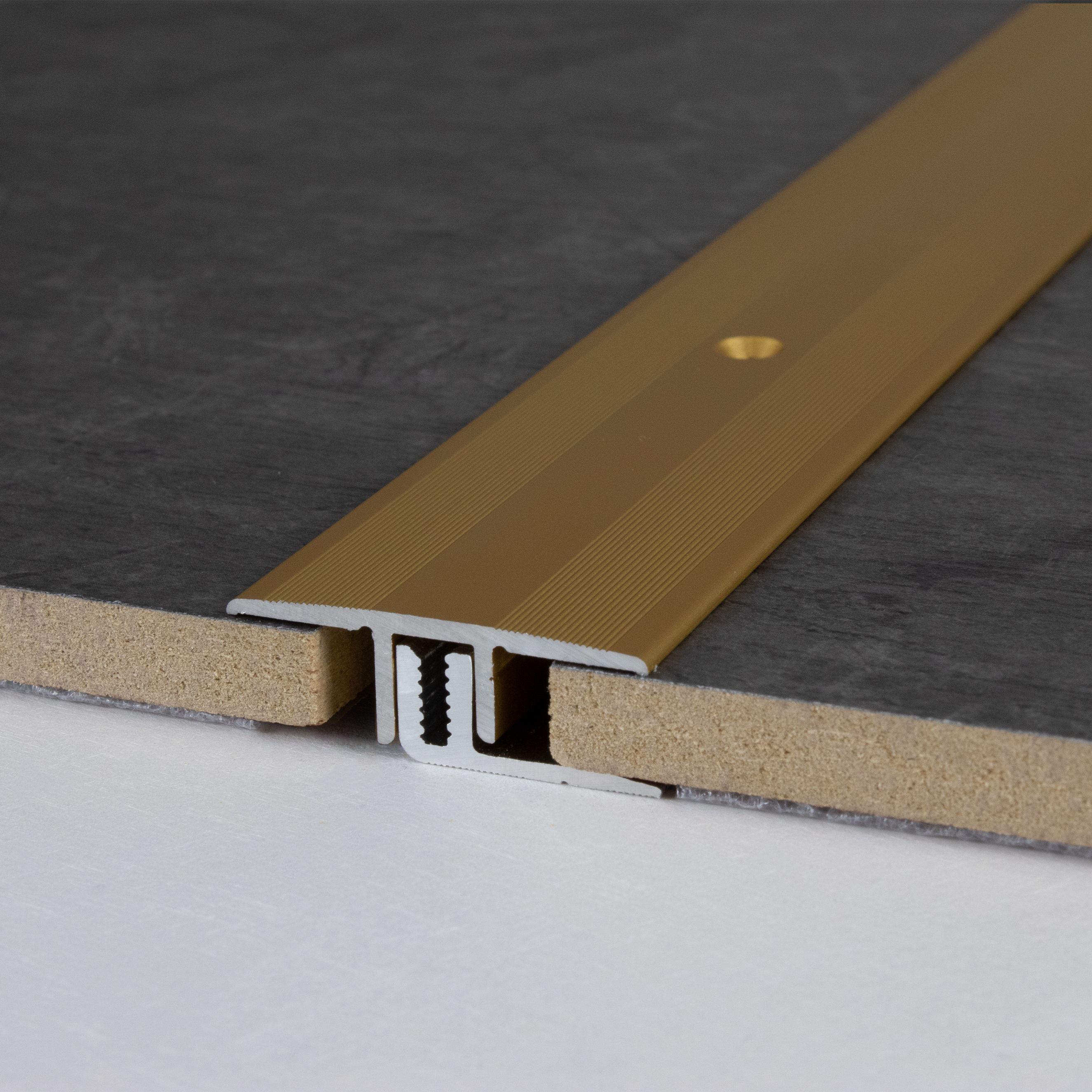 Perfil de transición PROVISTON Calgary B, altura de borde de 33 mm, tira de transición de aluminio anodizado de 7 a 15 mm