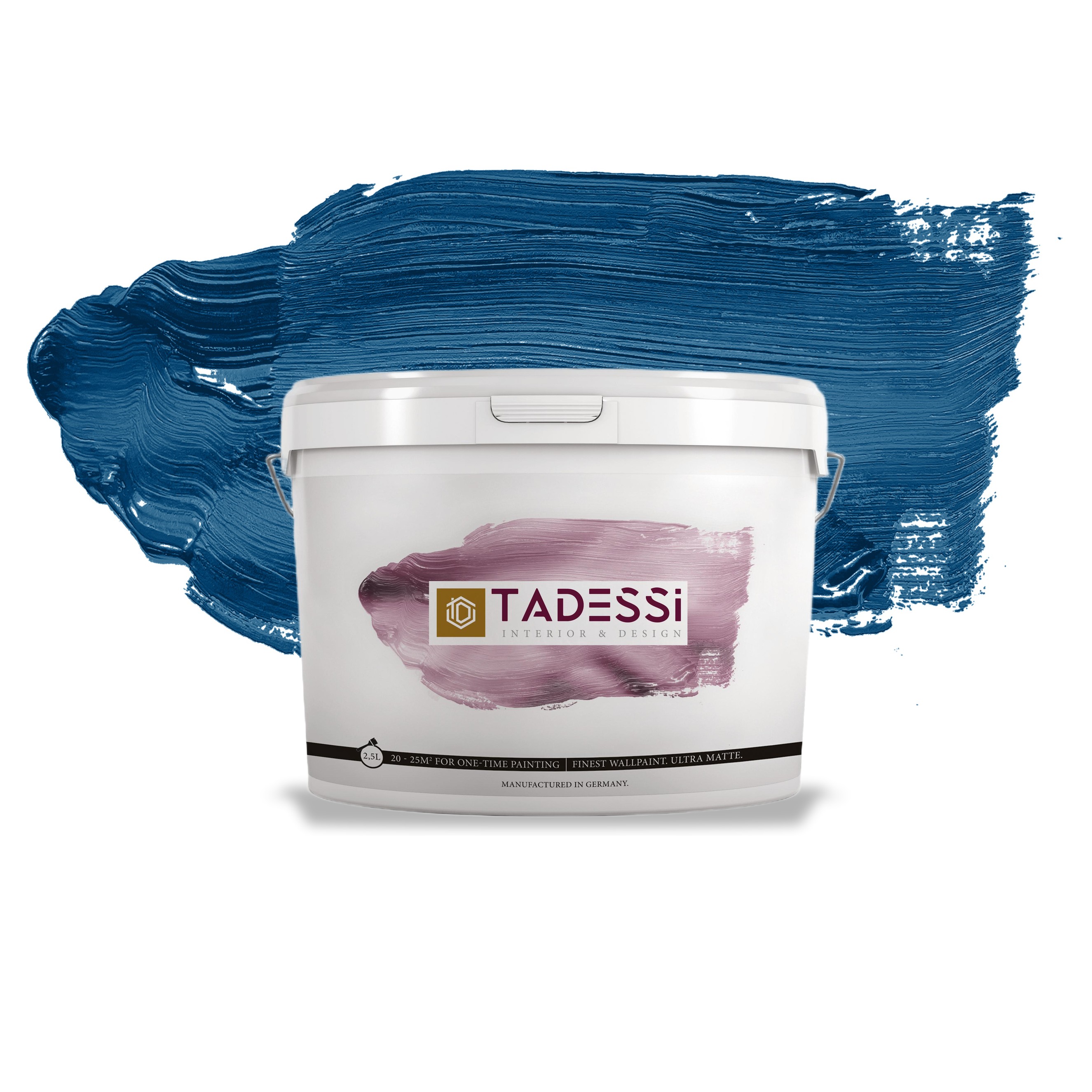 TADESSI Color Vista - Pintura de pared azul - Azul marino profundo - Pintura mate para interiores - Pintura de dispersión de alta calidad