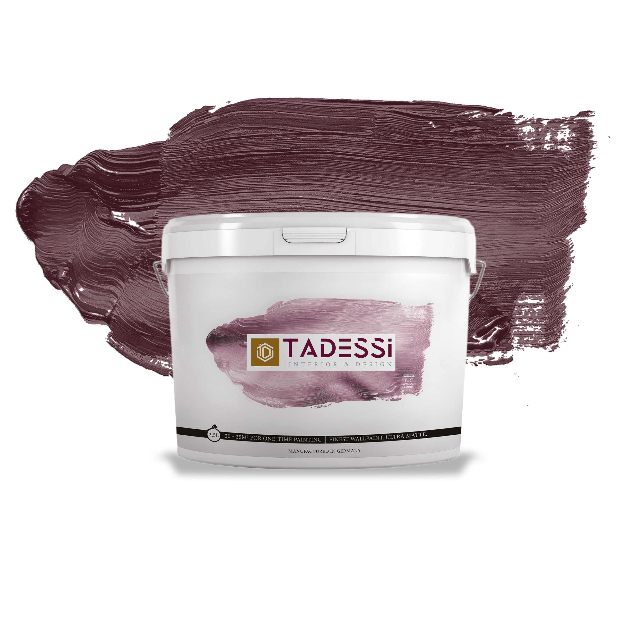 TADESSI Color Vista - Pintura de pared roja y burdeos - Pintura mate para interiores - Pintura de dispersión de alta calidad