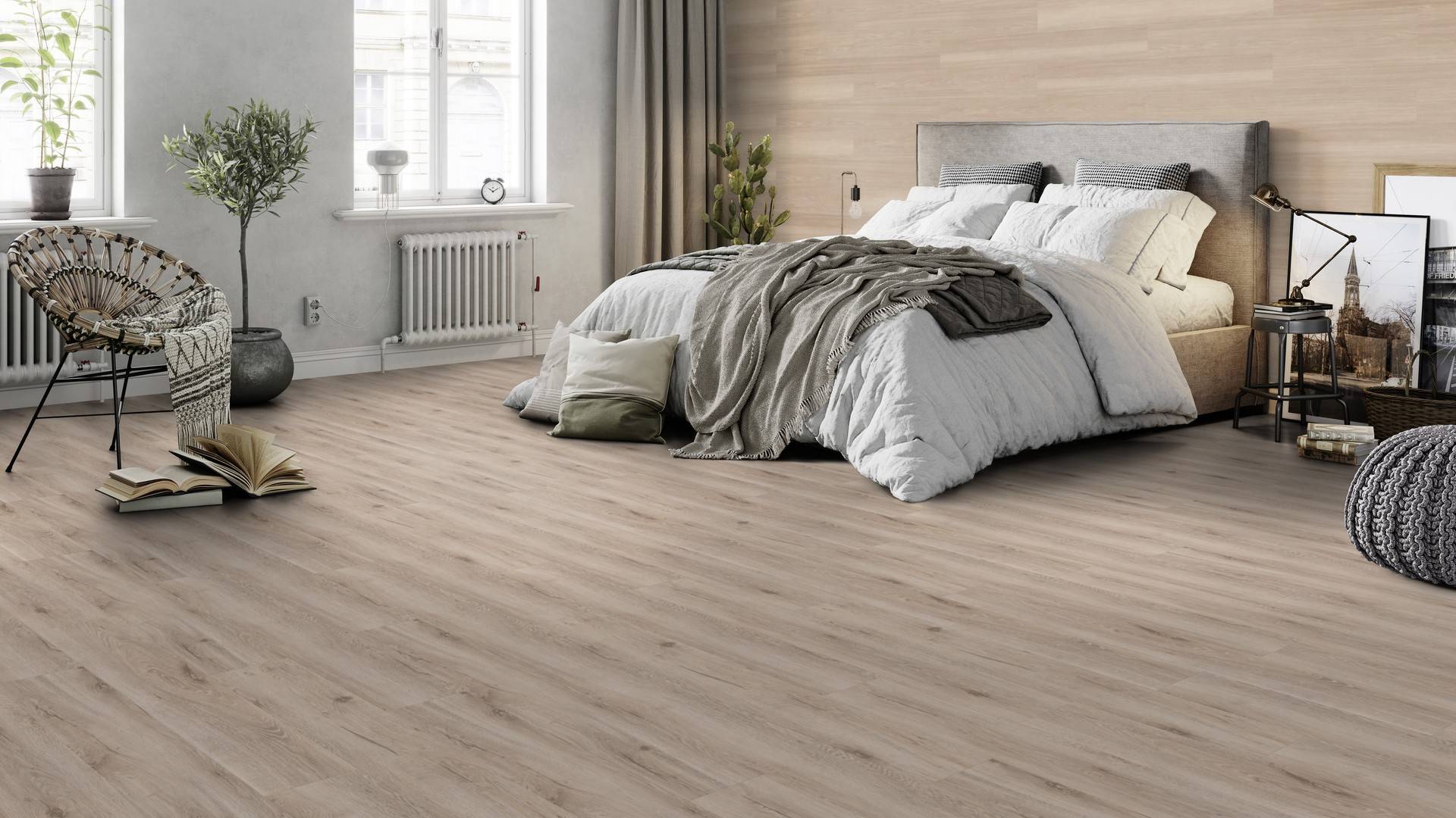 Suelo vinílico 24H3 8102H Diseño 1212,4 x 177,35 x 5,5 mm Vinilo clic imitación madera Beige NKL31