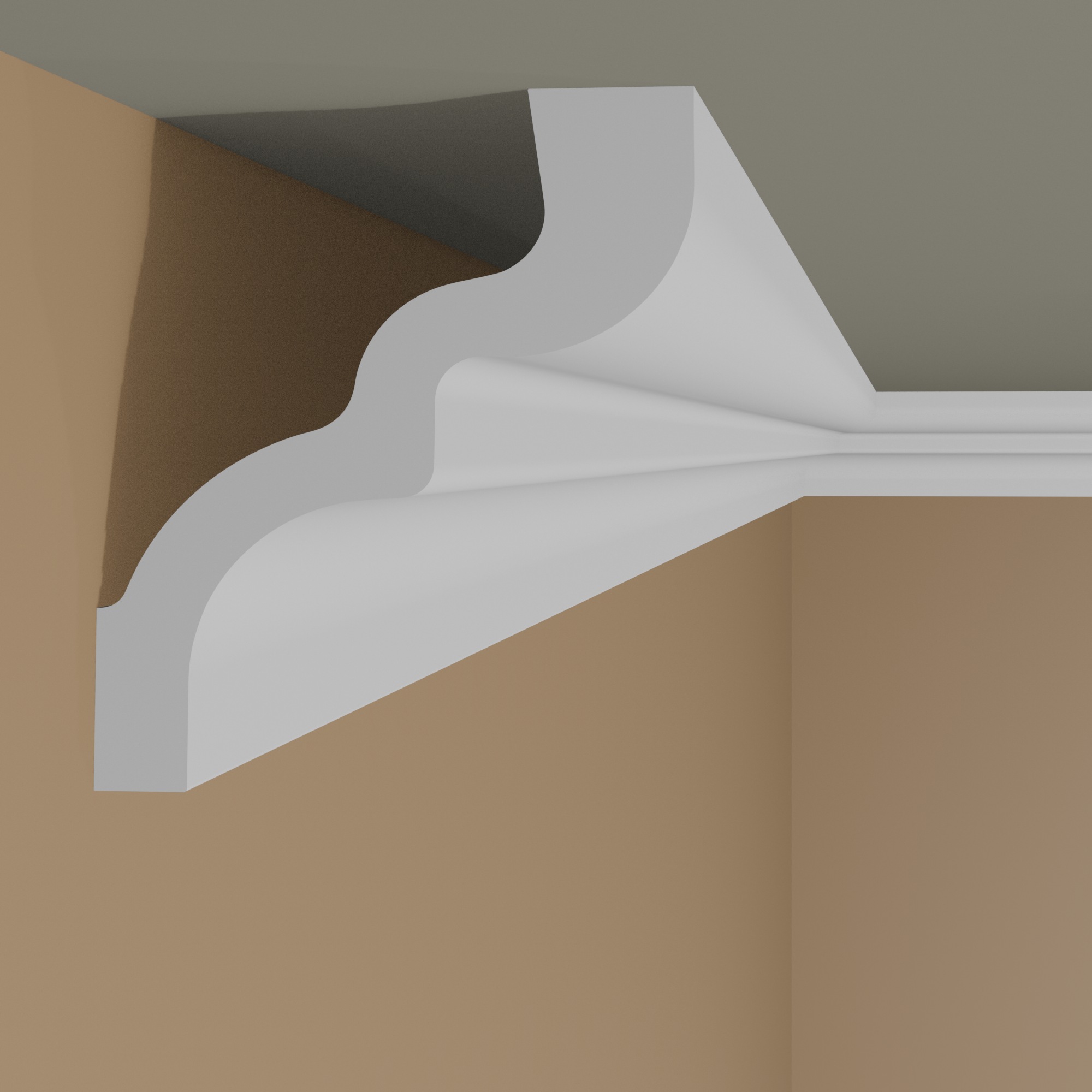 Cornisa NMC C NOMASTYL de poliestireno, 65 x 80 x 2000 mm, moldura de techo blanca