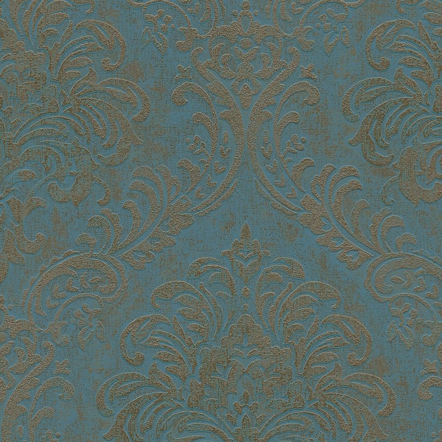 A.S. Creation Estilos de viaje 391124 Papel pintado no tejido Barroco 10,05 m x 0,53 m Petróleo
