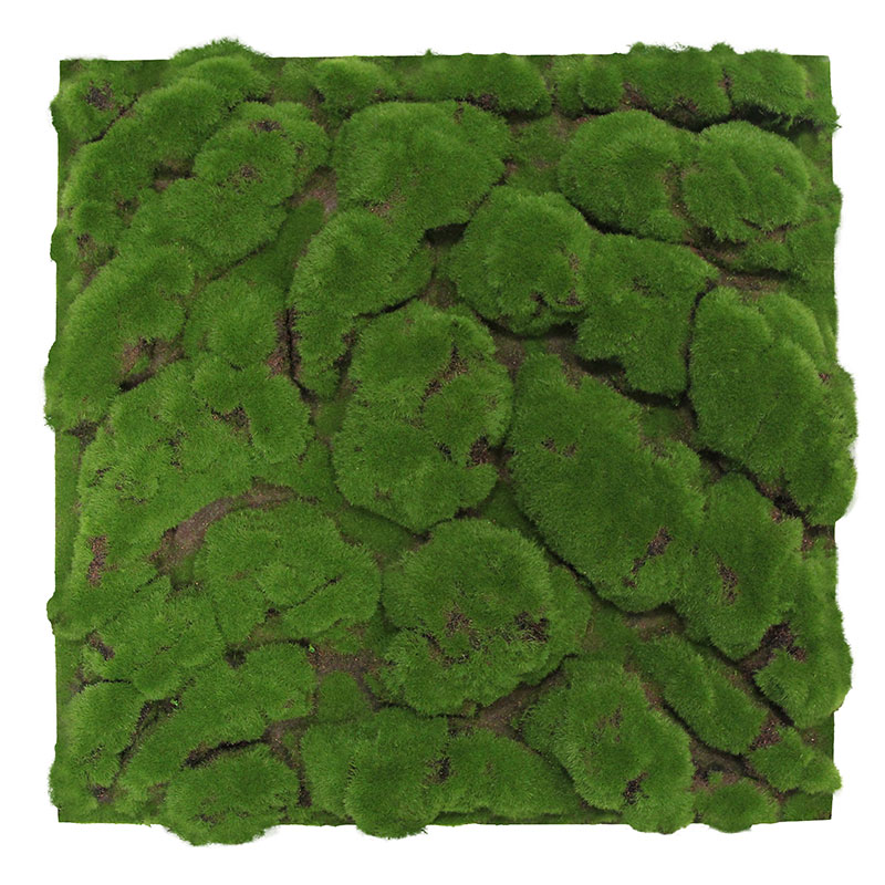 Panel acústico modular JANGAL de 520 x 520 x 30 mm, color verde bosque, diseño a granel, pared vegetal de musgo