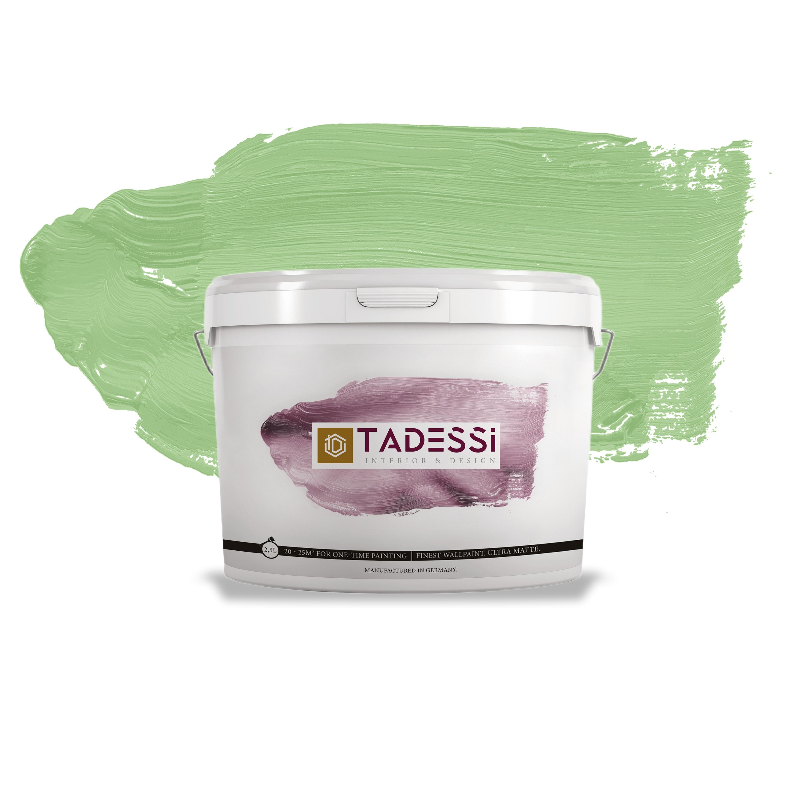 TADESSI Color Vista - Pintura de pared verde pastel - Verde salvia primaveral - Pintura mate de alta calidad para interiores