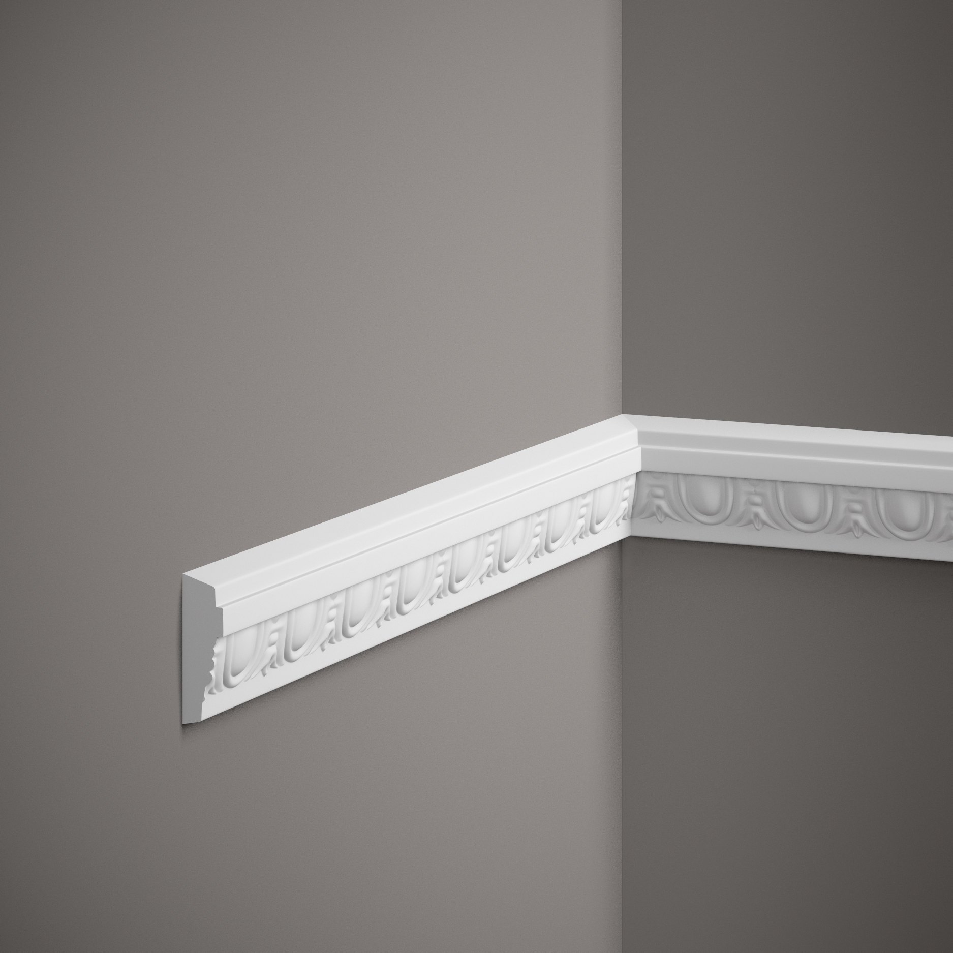 Moldura mural Mardom MDC255 Profoam 16 x 50 x 2000 mm Moldura decorativa blanca Art Nouveau
