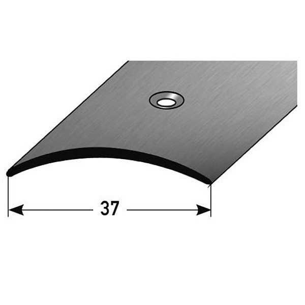 Perfil de transición Auer Emmen, altura 4,5 mm, ancho 37 mm, tira de transición de acero inoxidable