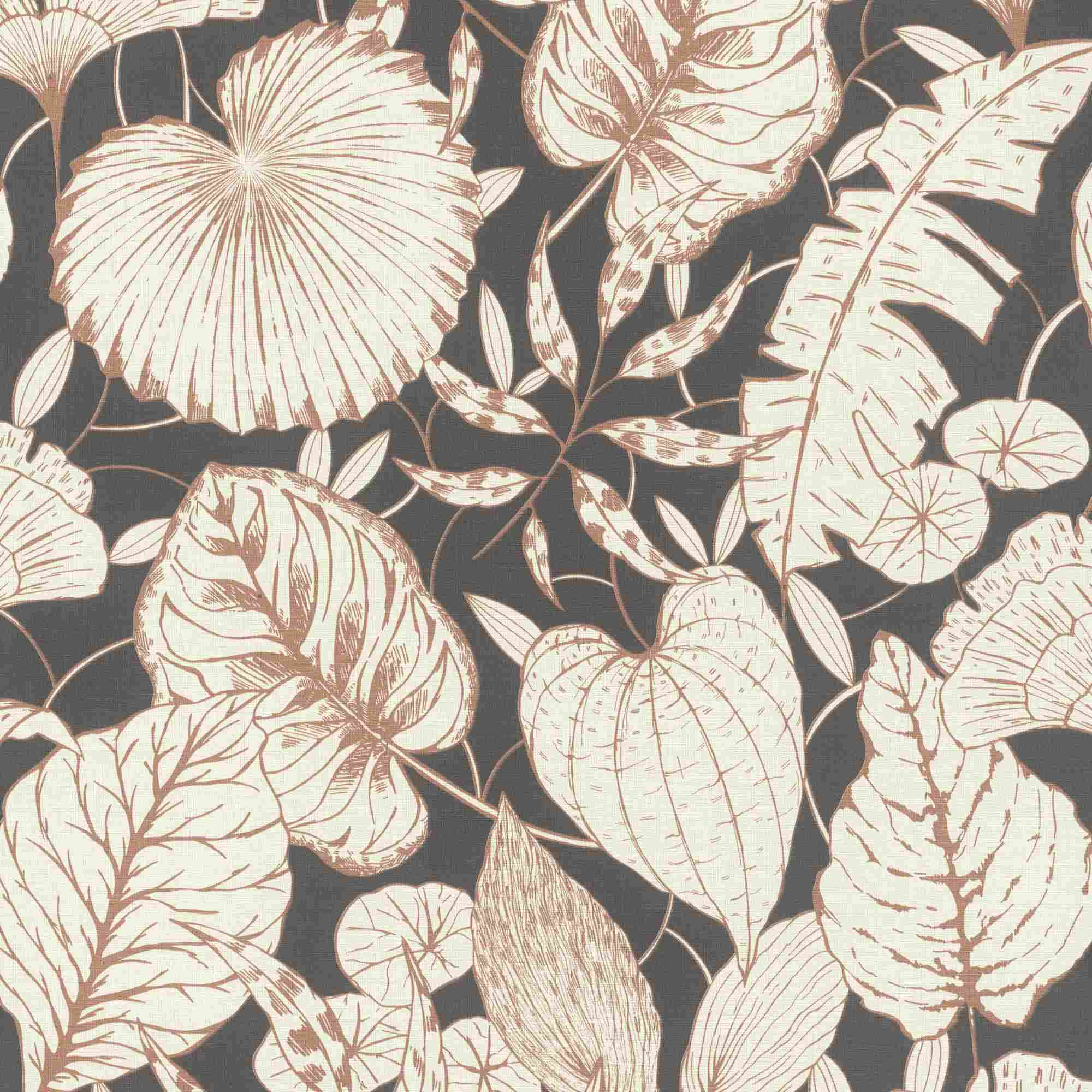 Rasch Selección 699302 Papel pintado no tejido Botánico 10,05 x 0,53 m Negro Blanco