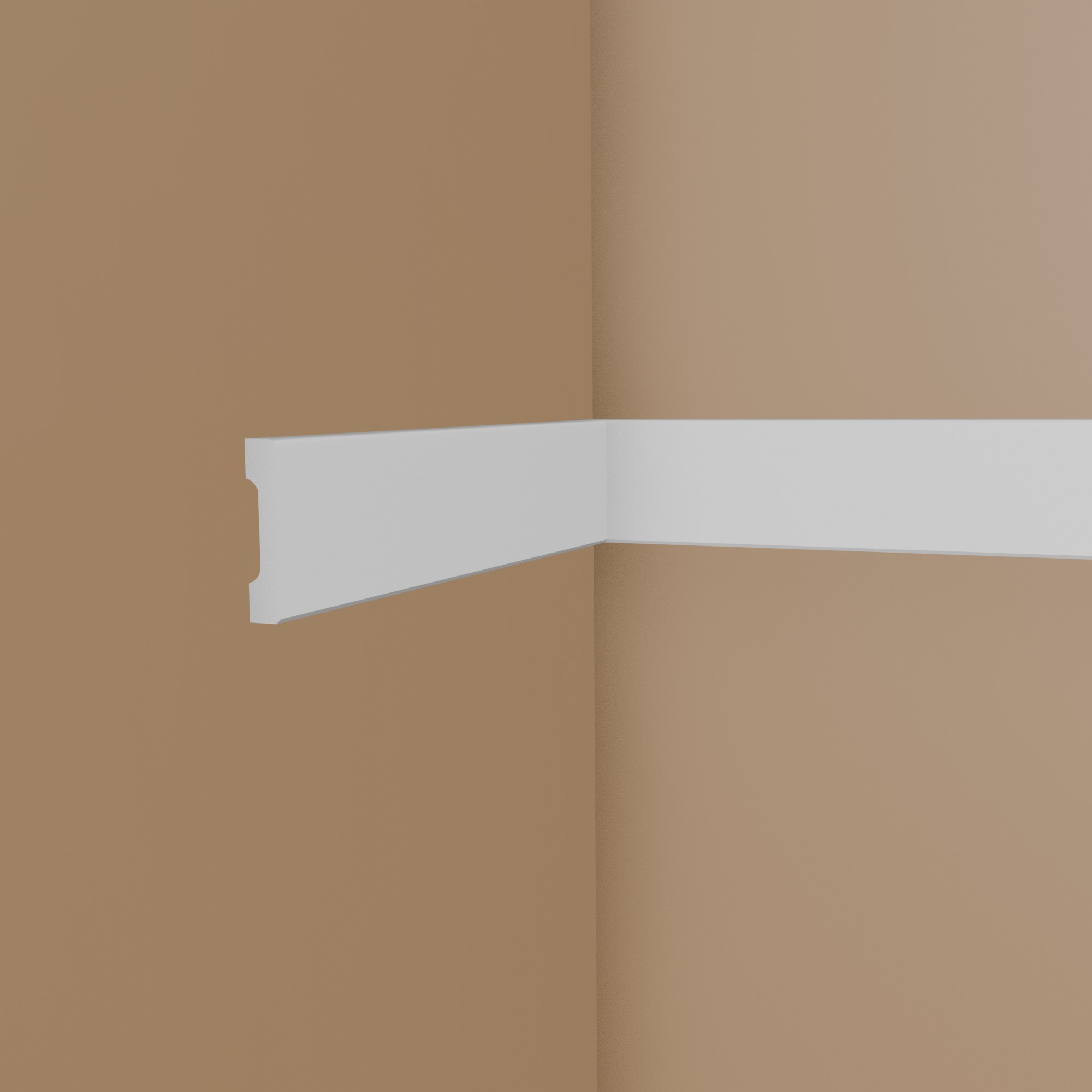 Moldura decorativa NMC WD4 WALLSTYL, moldura de pared de 12 x 58 x 2000 mm, poliestireno blanco