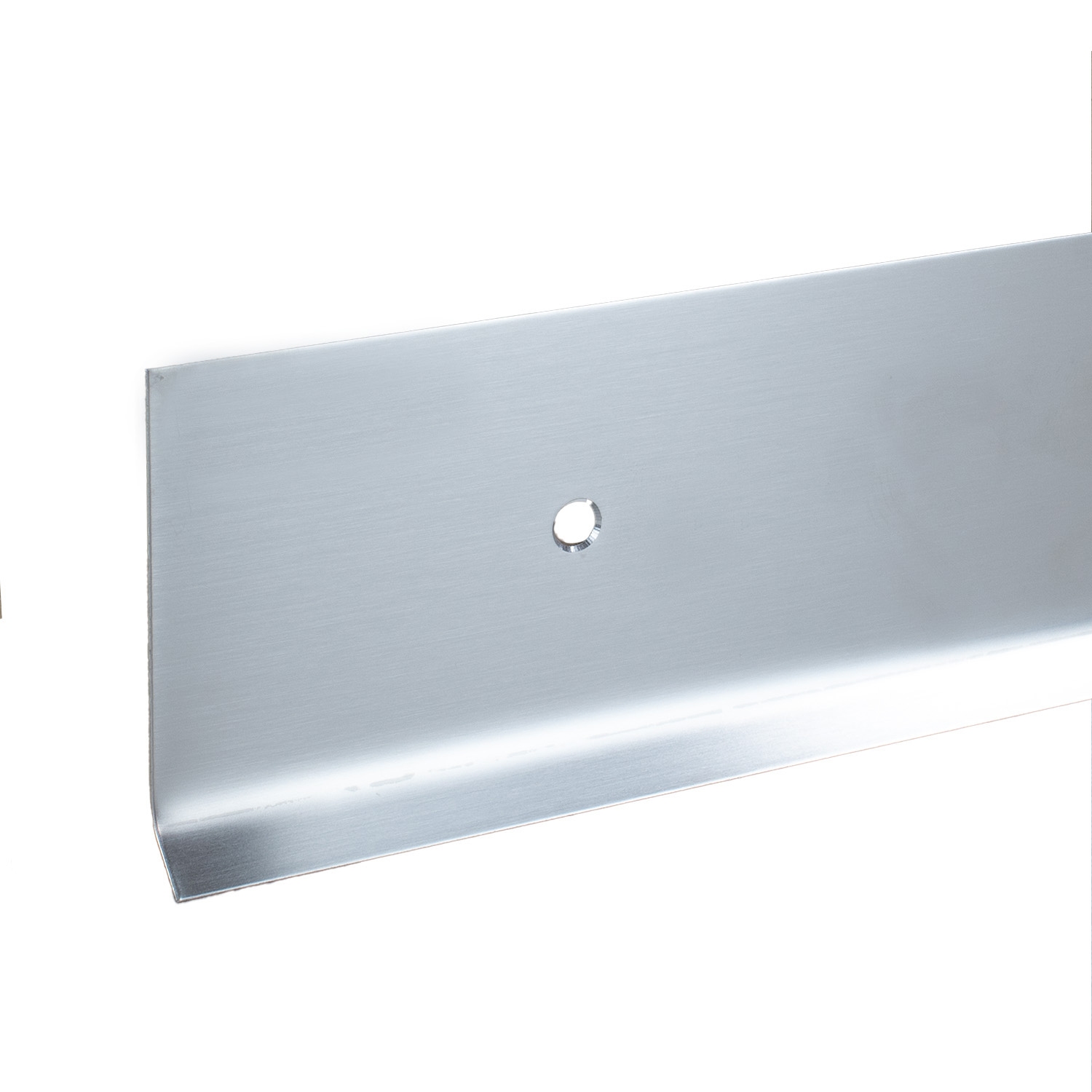 Rodapié metálico Auer, 100 mm de alto, ángulo de 135°, acero inoxidable, impermeable, moderno