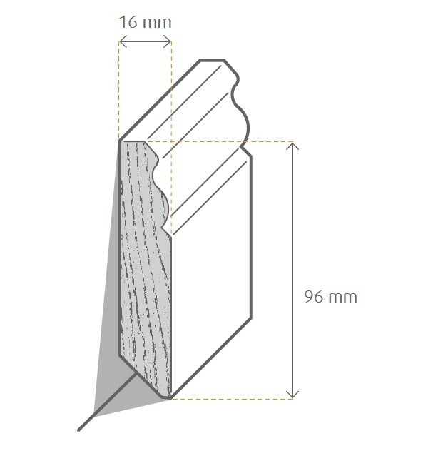 Zeichnung Sockelleiste / Fußleiste / Bodenleiste Novara-3 (734)