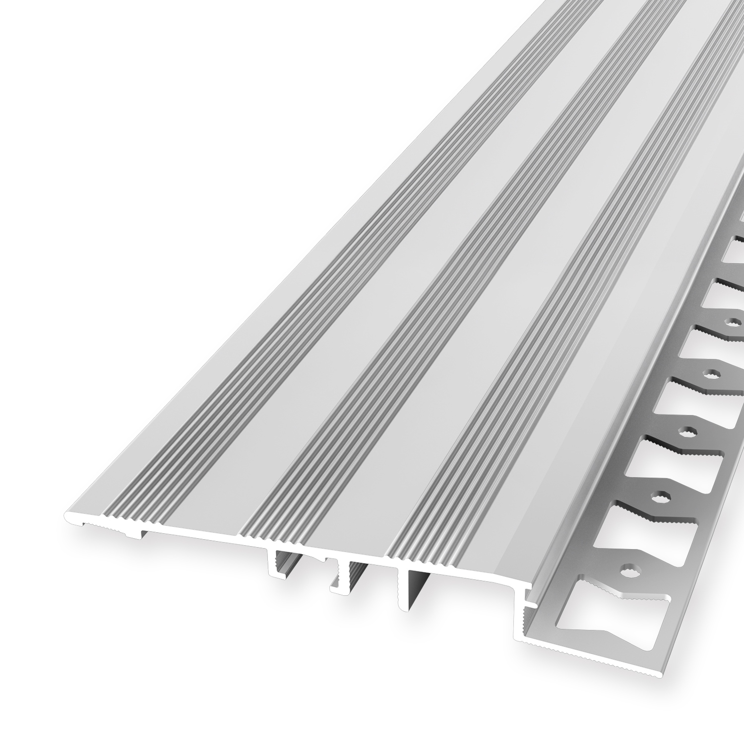 Perfil de compensación 10 x 80 x 2500 mm, altura de borde 10 mm, perfil de rampa de aluminio, perfil de ajuste Küberit